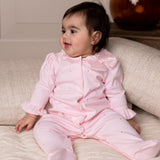 Baby Girls Pink Mintini All In One with Diamante Front, Tulle Collar & Tulle Bow