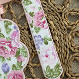Baby Girls Flower Scallop Handmade Bib & Dummy Clip