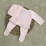 Baby Girls Pink Lace Knitted 3 Piece