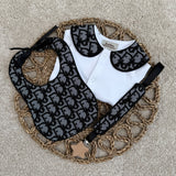 Baby’s Jacquard Dior Handmade Sleepsuit, Bib & Dummy Clip Set
