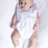 Baby Boys White Classic Sleeveless Summer Bib Romper