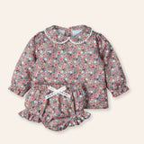 Girls Mac ilusion Vintage Flower Collar Shirt & Knickers
