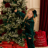 PRE-ORDER The Mayfair Collection Emerald Edition – Personalised Girls’ Luxury Velvet Christmas Pyjamas