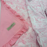 Girl's Frill Pink Safari Toile Print Blanket