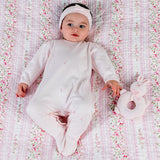 Emile Et Rose Girls Pink All in one with pink rosebud & Headband