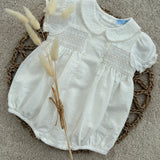 Baby Unisex White Cotton Romper 3 Months