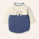 NEW SEASON Mac ilusion Blue Hedgehog Knitted Romper - 3 Months