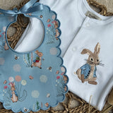 Boys Peter Rabbit Handmade Sleepsuit And Bib