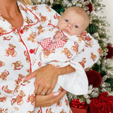 PRE-ORDER Baby Boys’ Christmas Teddy Bear Smocked Sleepsuit