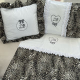 Baby's Leopard Print Cot Bedding Set