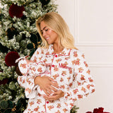 PRE-ORDER Baby Girls’ Christmas Teddy Bear Smocked Sleepsuit