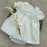 Baby Girls White Smocked Cotton Summer Dress 3 Months