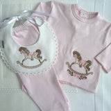 Baby Girls Pink Rocking Horse Set