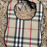 Baby's Checked inspired Burberry Bib & Dummy Clip Set