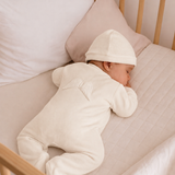 Unisex Ivory Angel Wing Velour Sleepsuit With Hat