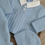 Baby Boy's Blue Spanish Knitted Outfit