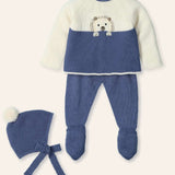 NEW SEASON Mac ilusion Blue Hedgehog Knitted 3 Piece Outfit - Newborn