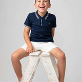 Caramelo Boys White Cotton Shorts Set