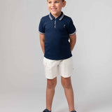 Caramelo Boys White Cotton Shorts Set