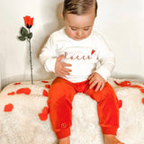 VALENTINES DAY Unisex Personalised White Cotton Lightweight Jumper 7 Designs