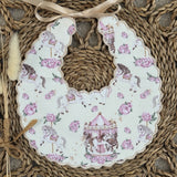 Baby Girls Pink Handmade Scallop Carousel Bib