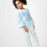 Caramelo Kids Sky Blue Bow Legging Set