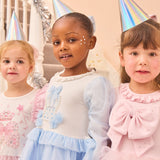 Girls Pale Pink Cotton & Tulle Fairy Wings Leggings Set