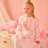 Girls Pale Pink Cotton & Tulle Fairy Wings Dress