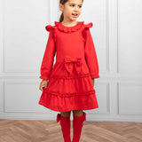 Caramelo Kids Girls Red Long Sleeve Dress