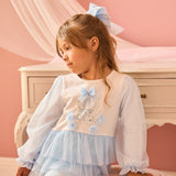 Girls Pink Cotton & Tulle Snow Globe Leggings Set