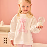 Girls Pink Cotton Leggings Set with Frills, Bows & Snow Globe
