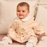 Girls Beige Cotton Fairy Tale Castle Leggings Set