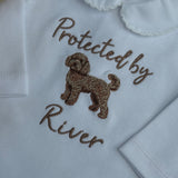 Cavapoo / Poodle White Long Sleeve Bodysuit