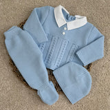 Baby Boy's Blue Spanish Knitted Outfit