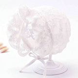 Baby Girls White Vintage Lace christening Bonnet