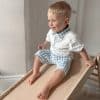 Boys Blue Gingham Shorts & T-Shirt Set