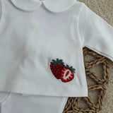 Personalised White Strawberry Two Piece Set | Coming Home Outfit Handmade