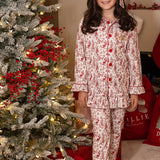 PRE-ORDER Girls Christmas Red Toile Print Pjs