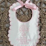 Baby's Personalised Handmade Christening Bib