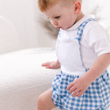 Boys Blue Gingham Romper