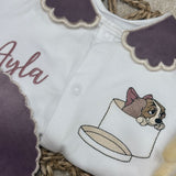 Baby Girls The Lady Handmade Sleepsuit & Bib