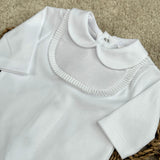 Baby Unisex White Panel Sleepsuit
