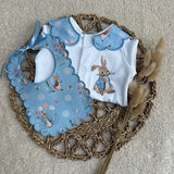 Boys Peter Rabbit Handmade Sleepsuit And Bib