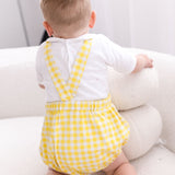 Unisex Lemon Gingham Romper