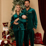 PRE-ORDER The Mayfair Collection Emerald Edition – Baby Boys’ Personalised Luxury Velvet Christmas Sleepsuit