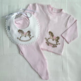 Baby Girls Pink Rocking Horse Set