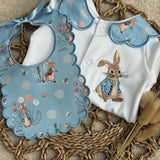 Boys Peter Rabbit Handmade Sleepsuit And Bib