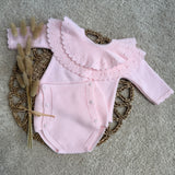 Baby Girls Pink Louvre Knitted Jam Set
