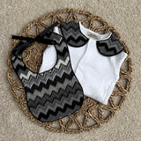 Baby Boy’s Missoni inspired Handmade Sleepsuit, Bib & Dummy Clip Set