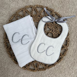 Baby unisex Personalised Bib & Muslin Set